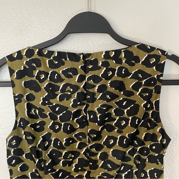 Nanette Lepore Green/Black Leopard Print Sheath Dress Size 2 - Picture 8 of 10